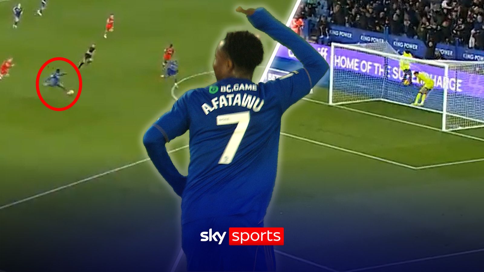 UNBELIEVABLE! Leicester's Fatawu scores from well inside own half!