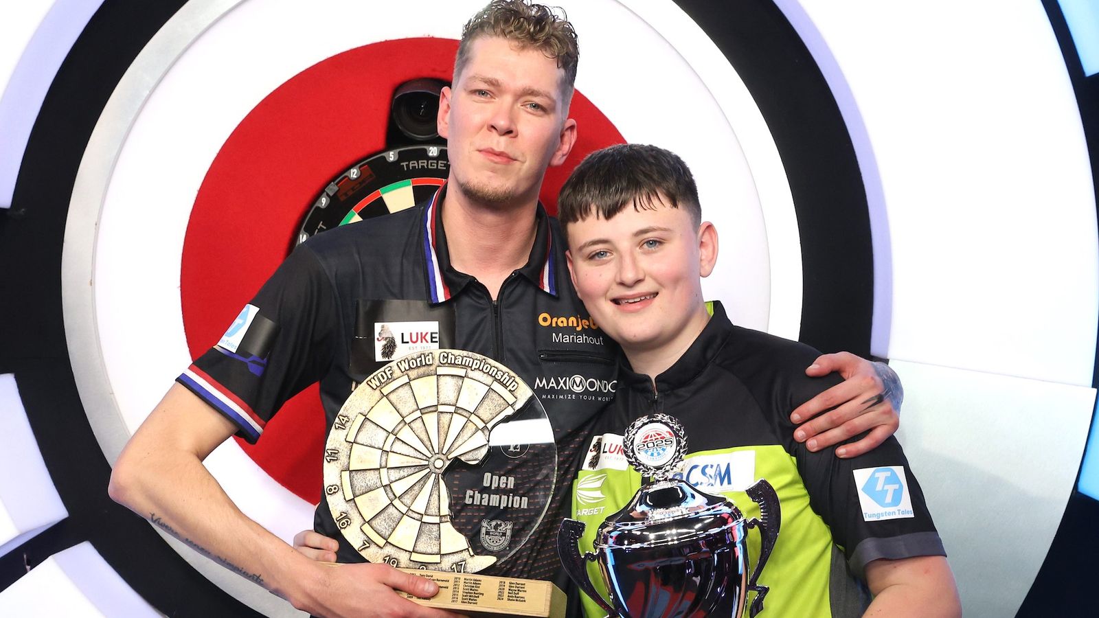 Mitchell Lawrie, 15, described as 'future of darts' after 6-3 loss to Jimmy van Schie in WDF World Darts Championship final