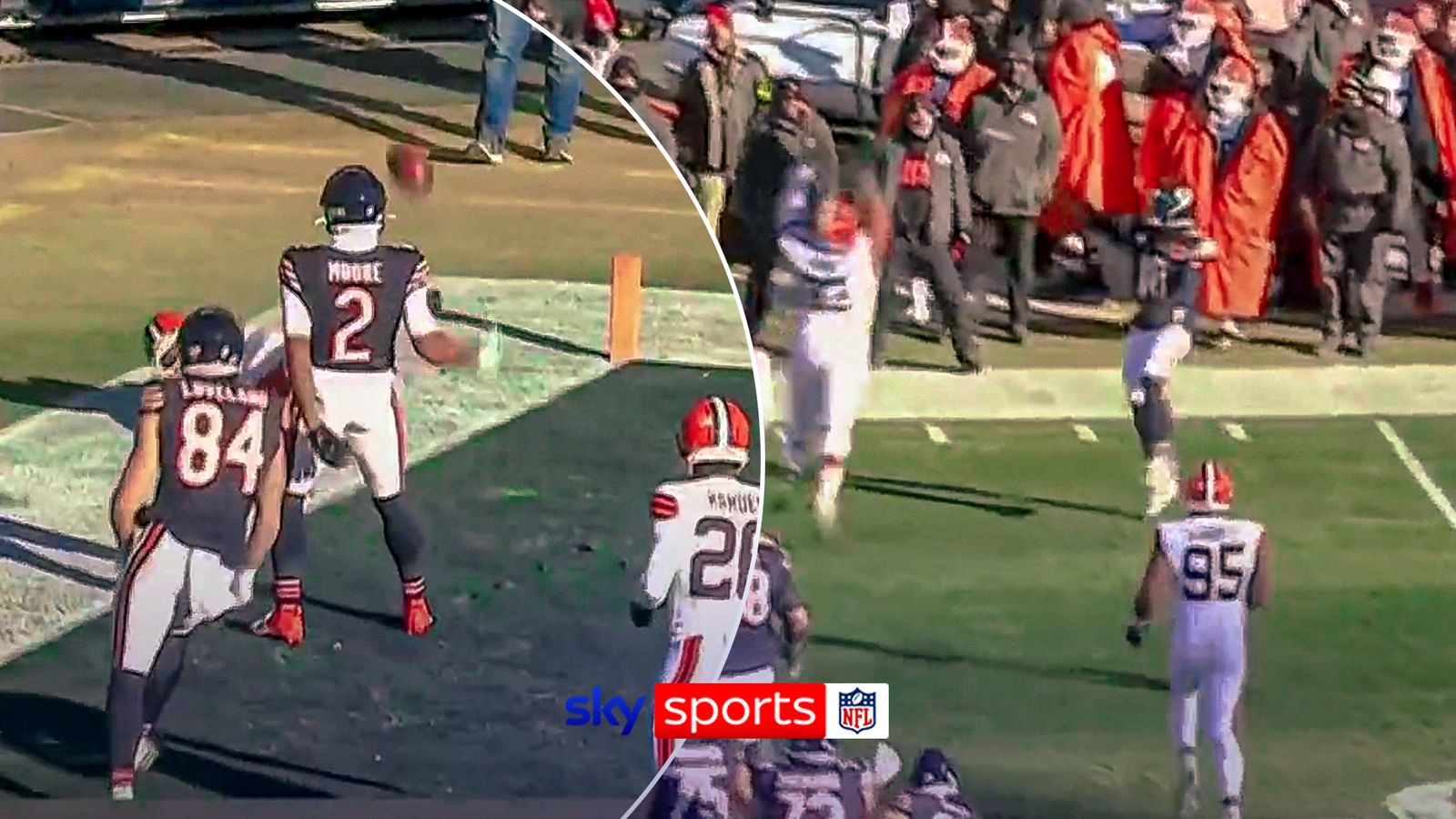 Bills vs Patriots: Caleb Williams finds wide receiver DJ Moore with stunning throw