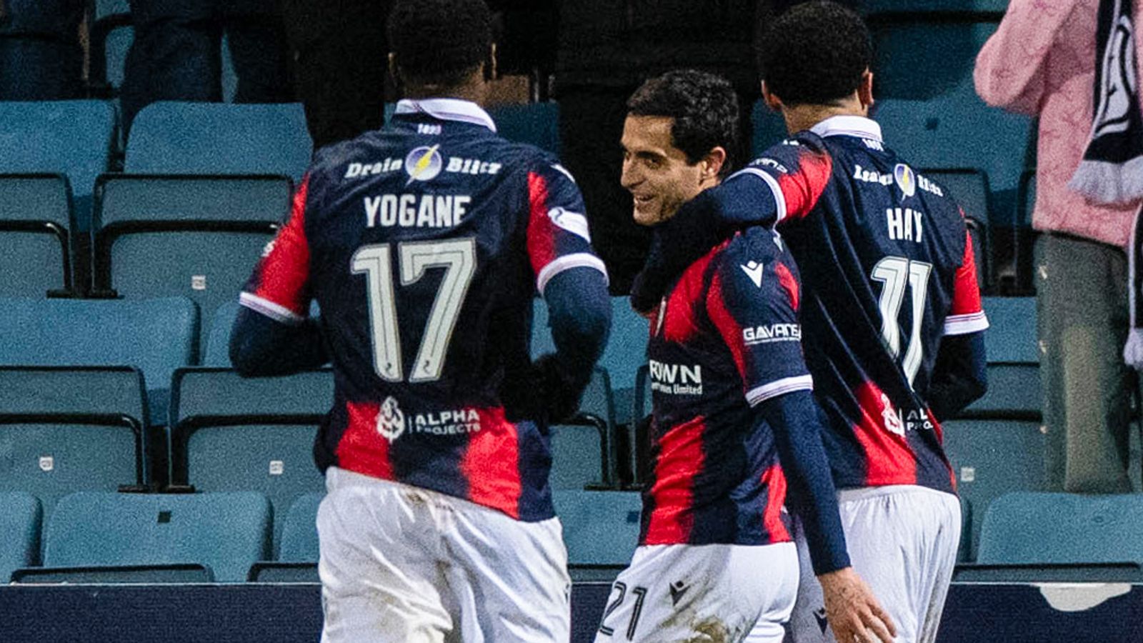 Dundee 1-0 Falkirk: Yan Dhanda penalty earns 10-man Dark Blues vital Premiership victory against the Bairns