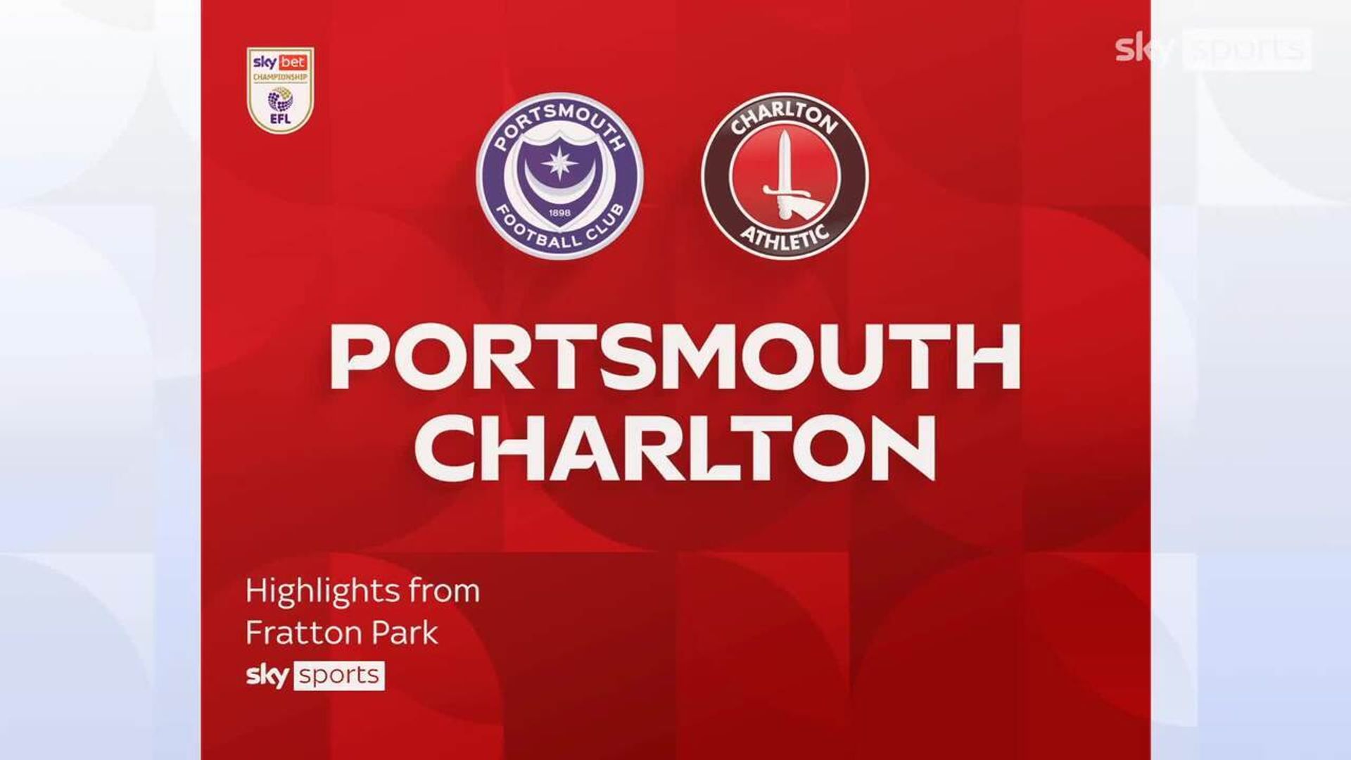 Portsmouth 2-1 Charlton