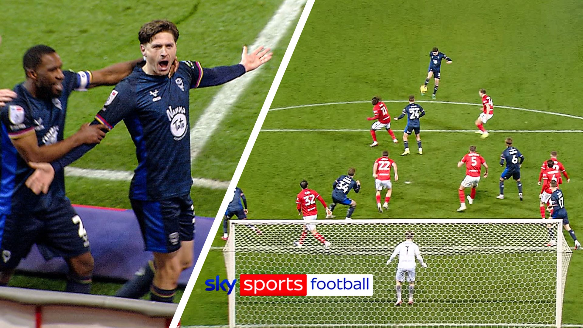 Volley, crossbar, then in! Reach scores 22-yard stunner