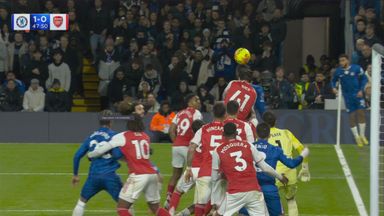 While Mosquera's hand is in line with Fernandez, hands and arms are not included in offside decisions