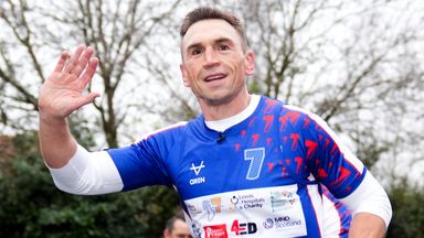 Rugby league legend Kevin Sinfield on day one of the 7 in 7: Together 2025 Challenge from Bury St. Edmunds to Ipswich