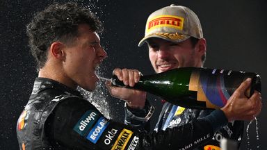 Lando Norris and Max Verstappen after the Abu Dhabi Grand Prix