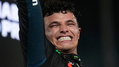 Lando Norris reacts after becoming world champion