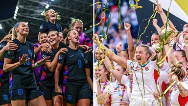 England Lionesses and Red Roses celebrated trophy success in 2025