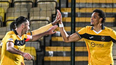 Livingston's Tete Yengi celebrates his late equaliser against Dundee