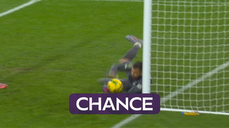 Walter Benitez pulls off an incredible point-blank save from a Gabriel Jesus header to keep the score at 0-0.  