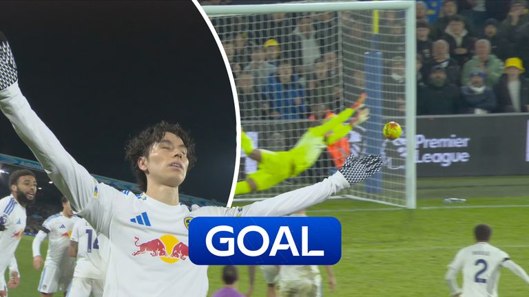 Ao Tanaka segna per il Leeds contro il Chelsea in PL.