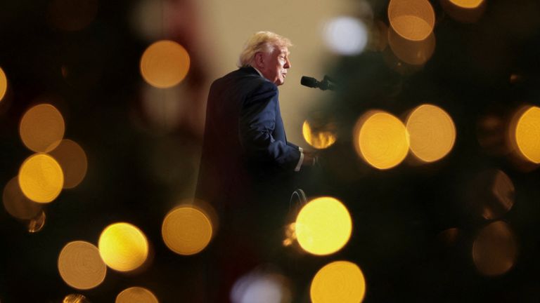 President Donald Trump speaks at a campaign event, Friday, Dec.19, 2025, in Rocky Mount, N.C. (AP Photo/Alex Brandon)