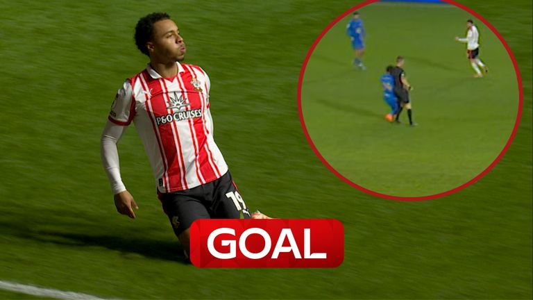 Referee Matt Donohoe appeared to block Tomoki Iwata in the build-up of Cameron Archer's goal. 