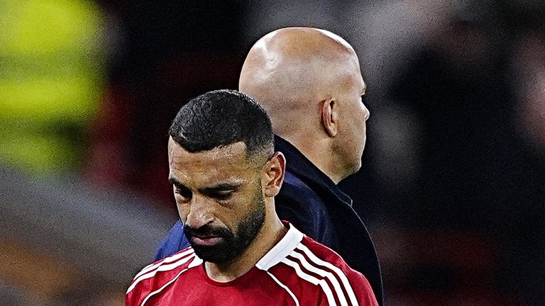 Liverpool duo Mohamed Salah and Arne Slot