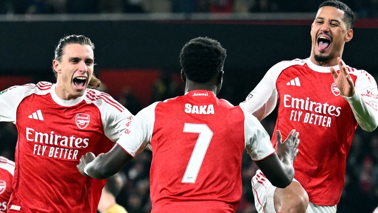 Arsenal will face Chelsea in the Carabao Cup semi-finals after a hard-fought win over Crystal Palace