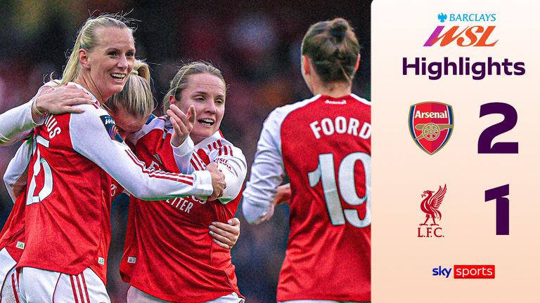Highlights from the WSL match between Arsenal and Liverpool.