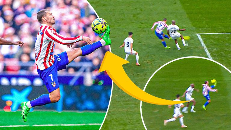 Antoine Griezmann scores remarkable goal for Atletico Madrid.