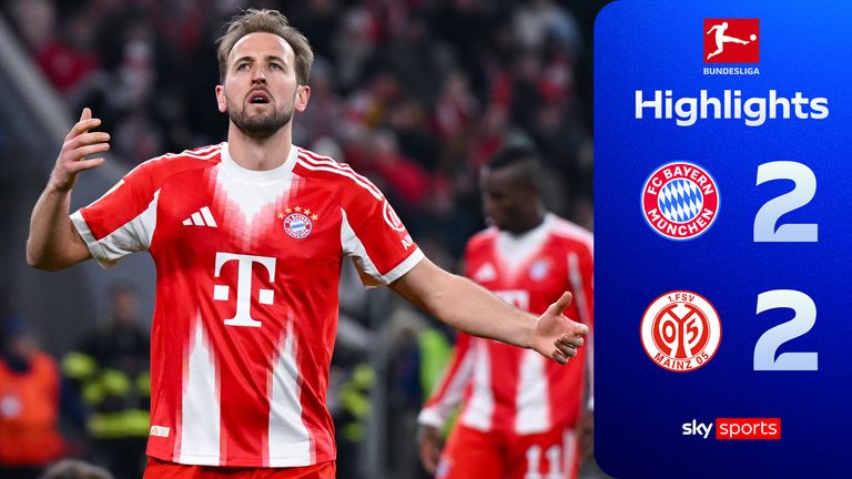 Late Harry Kane penalty rescues point for Bayern Munich against bottom of the league Mainz