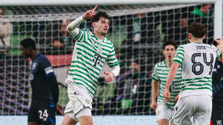 Bence Otvos levelled for Ferencvaros just before half time