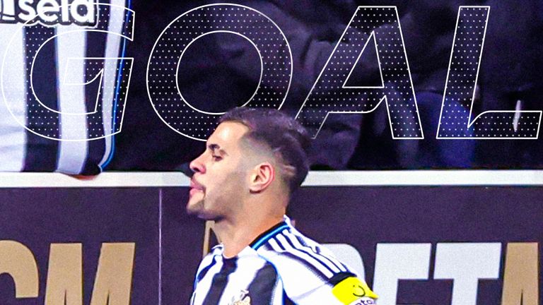 Bruno Guimaraes scores for Newcastle against Spurs