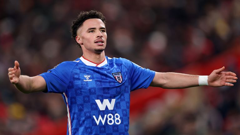 Chemsdine Talbi of Sunderland celebrates his goal at Anfield