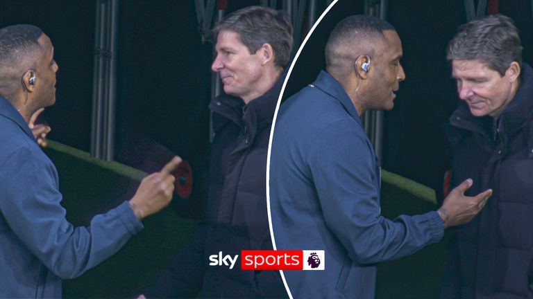 Funny moment between Clinton Morrison and Oliver Glasner.