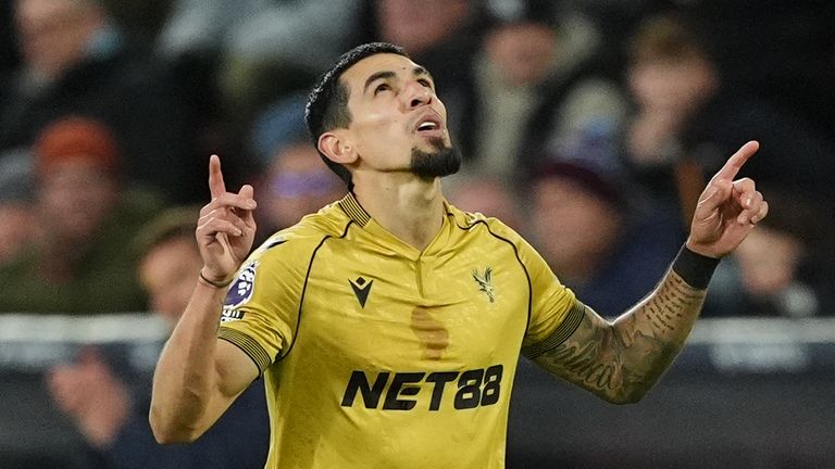 Crystal Palace's Daniel Munoz celebrates his goal 