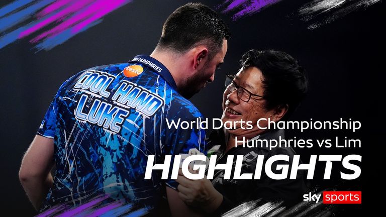 Highlights of the World Darts Championship second-round match between Luke Humphries and Paul Lim.