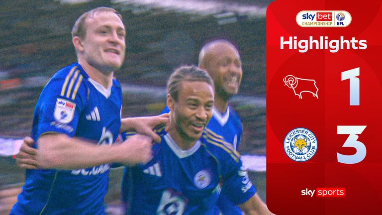 Highlights from the Championship match between Derby and Leicester.
