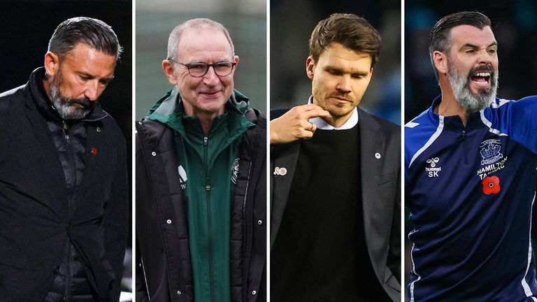 Derek McInnes, Martin O'Neill, Danny Rohl and Stuart Kettlewell