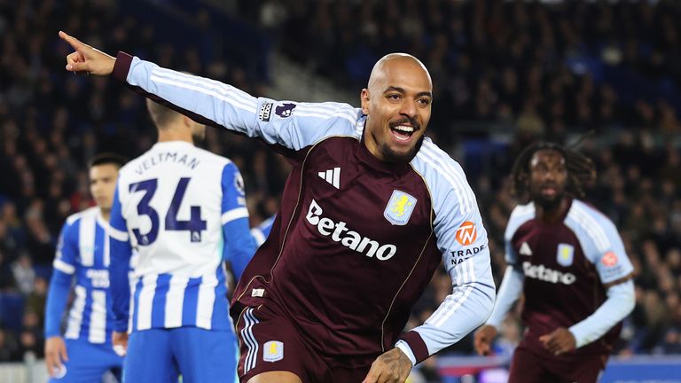 Donyell Malen celebrates a goal shortly after coming on as a second-half substitute
