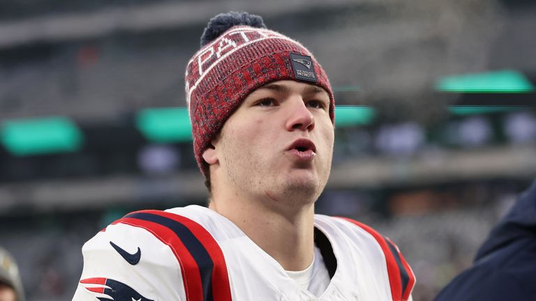 New England Patriots quarterback Drake Maye