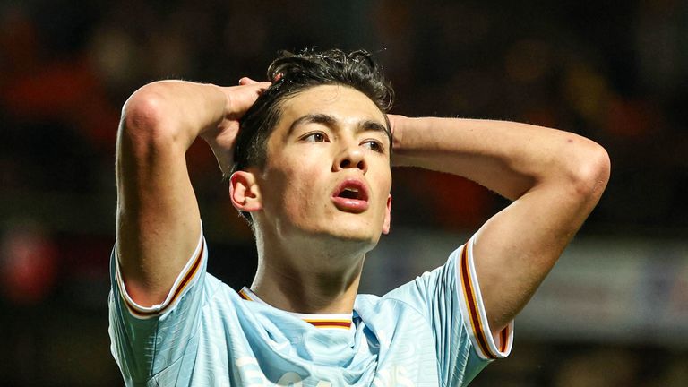 Motherwell's Elijah Just looks frustrated during the stalemate against Dundee United