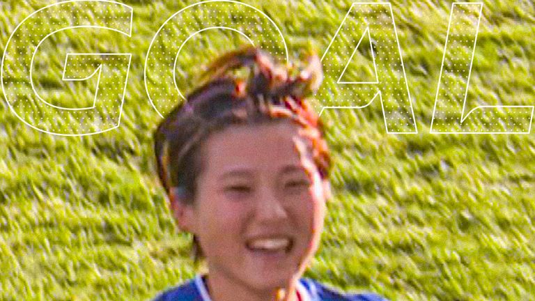 Everton's Hayashi scores against Arsenal