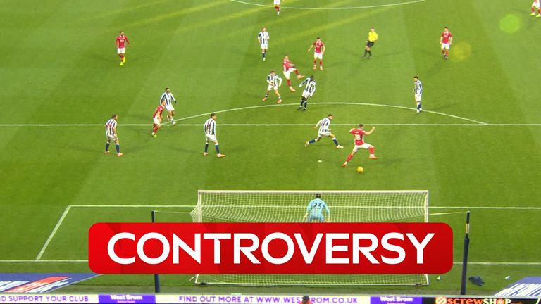 Despite Emil Riis being in an offside position and appearing to interfere with the goalkeeper's vision, Anis Mehmeti's long-range effort opened the scoring for Bristol City against West Brom.