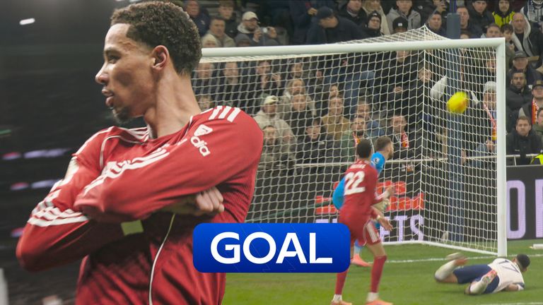 Hugo Ekitike doubles Liverpool's lead against Spurs.