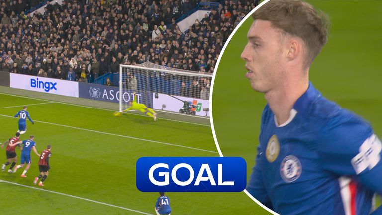 Chelsea's Cole Palmer scores penalty against Bournemouth