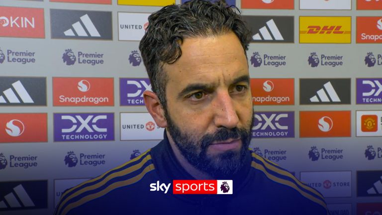 Man Utd boss Ruden Amorim gives post-match interview after game with Wolves