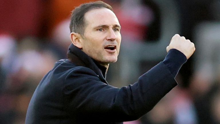 Coventry head coach Frank Lampard celebrates towards the Southampton fans at the end of the Championship match