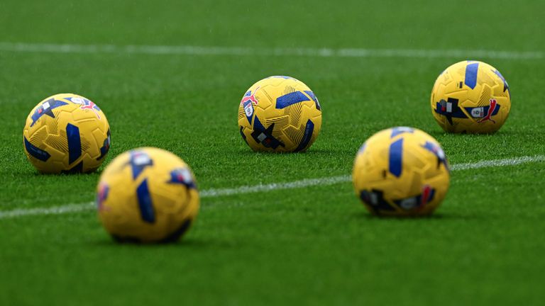 A general view of PUMA Orbita EFL Sky Bet Footballs 