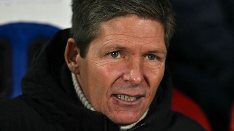 Crystal Palace's Austrian manager Oliver Glasner looks on ahead of kick-off in the English Premier League football match between Crystal Palace and Tottenham Hotspur at Selhurst Park in south London on December 28, 2025. (Photo by Glyn KIRK / AFP via Getty Images) / RESTRICTED TO EDITORIAL USE. No use with unauthorized audio, video, data, fixture lists, club/league logos or 'live' services. Online in-match use limited to 120 images. An additional 40 images may be used in extra time. No video emulation. Social media in-match use limited to 120 images. An additional 40 images may be used in extra time. No use in betting publications, games or single club/league/player publications. / 
