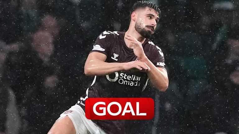 Braga scores for Hearts at Celtic