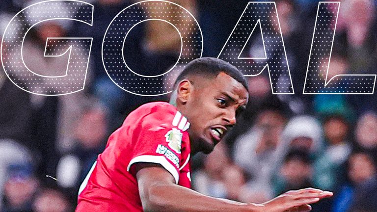 Isak scores for Liverpool against Spurs