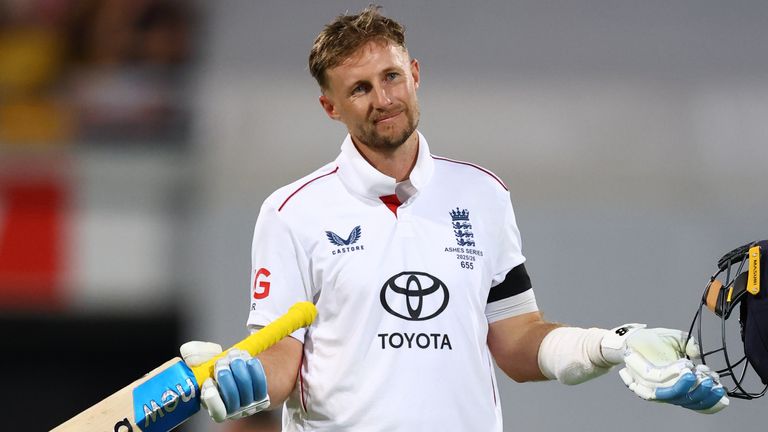 Joe Root completes his first Test century in Australia, at The Gabba in Brisbane (Getty Images)