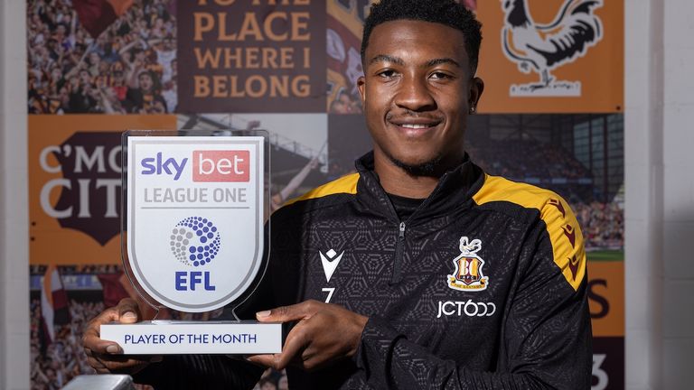 Josh Neufville won Sky Bet League One Player of the Month award for September