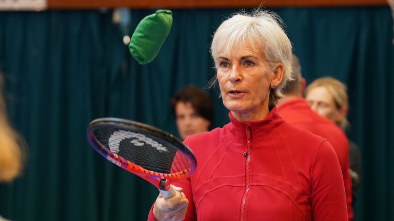 Judy Murray taking part in a tennis workshop at Mount Vernon Primary School, Glasgow. Murray has called for PE to be a priority in all schoo