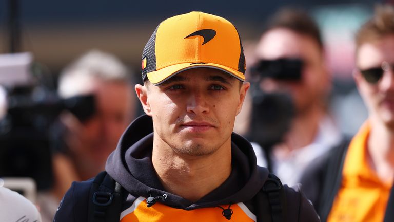 Lando Norris arrives at title decider