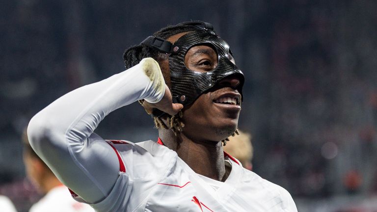 December 6, 2025, Red Bull Arena, Leipzig, GER, Bundesliga [Bundesliga], RB Leipzig - Eintracht Frankfurt. Yan Diomande (RB Leipzig #49) celebrates 'Photo .. nordphoto GmbH / Alexander Trienitz Photo by: Alexander Trienitz/picture-alliance/dpa/AP Images