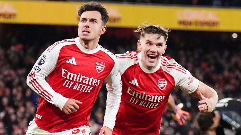 Arsenal's Martin Zubimendi doubles their lead