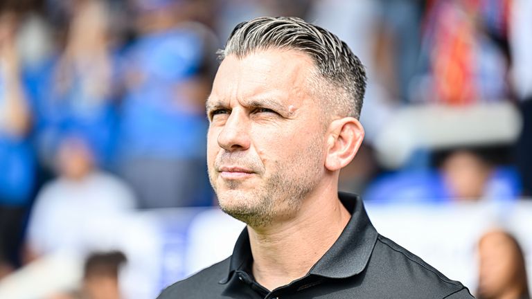 Matt Bloomfield of Luton Town looks on during the Sky Bet League 1 match between Peterborough and Luton Town at London Road in August 2025