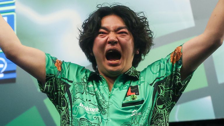 Motomu Sakai at the World Darts Championship (pic: PDC)